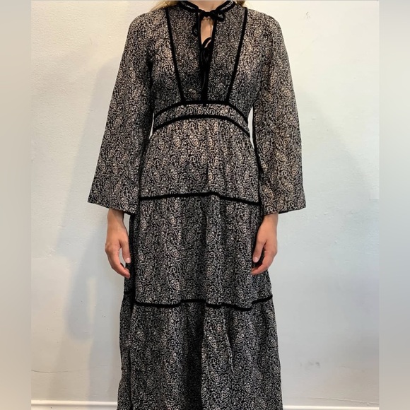 Doen Elix Black Prairie Paisley Dress in Small - Picture 4 of 16